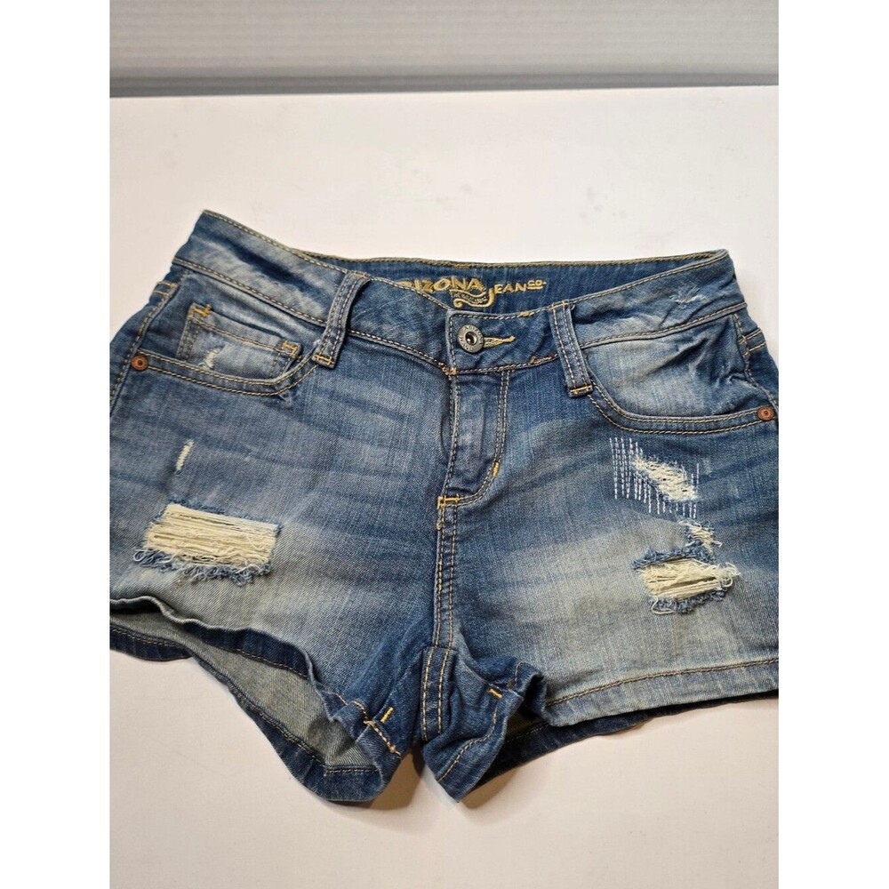 Arizona Distressed Light Wash Micro Jean Shorts Size 3
